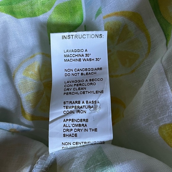 Cento Lino - 100% linen Sleeveless Lemon Print Midi Dress - Picture 5 of 8